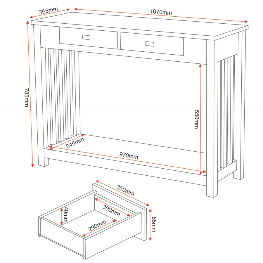 Seconique Ashmore Console Table