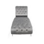 Chaise Lounge Seat in Grey Tufted Crushed Velvet - Shankar