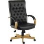 Tufted Black Leather Office Chair - Teknik Office