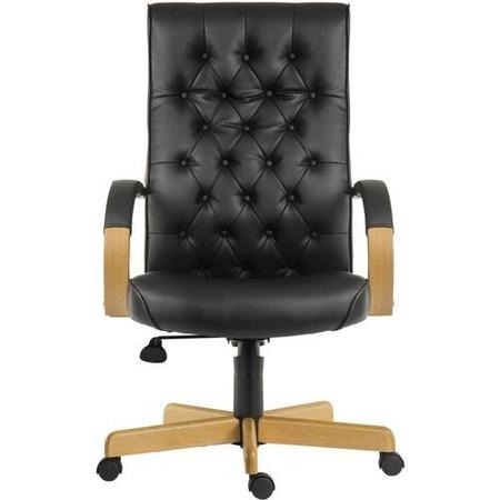 Tufted Black Leather Office Chair - Teknik Office