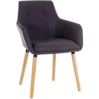 Set of 2 Grey Fabric Reception Chairs with Oak Legs - Teknik Office