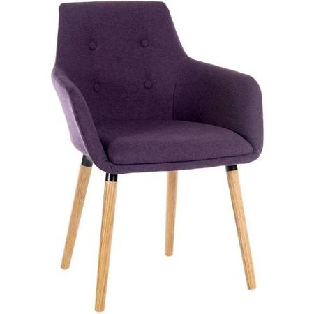 Teknik Office Reception Plum Chair Pair with Oak Legs