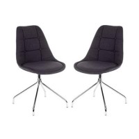 Teknik Office Breakout Graphite Grey Chair with Chrome Legs Set of 2
