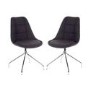 Teknik Office Breakout Graphite Grey Chair with Chrome Legs Set of 2
