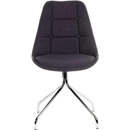 Teknik Office Breakout Graphite Grey Chair with Chrome Legs Set of 2