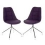 Teknik Office Breakout Plum Chair Pair with Chrome Legs Set of Two