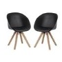 Teknik Office Pyramid Black Tub Chair with Oak Legs Set of Two