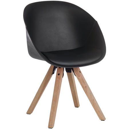 Teknik Office Pyramid Black Tub Chair with Oak Legs Set of Two