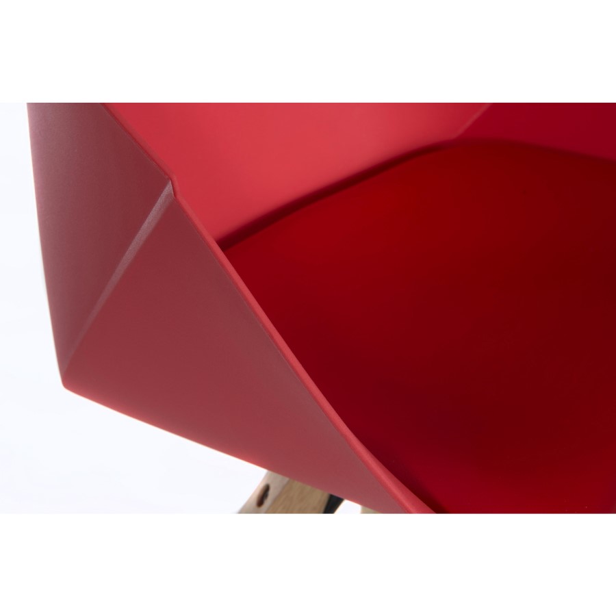 Teknik Office Pyramid Red Tub Chair with Oak Legs Set of Two
