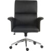 Black Leather Winged Armed Executive Office Chair - Teknik Office