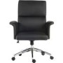 Black Leather Winged Armed Executive Office Chair - Teknik Office