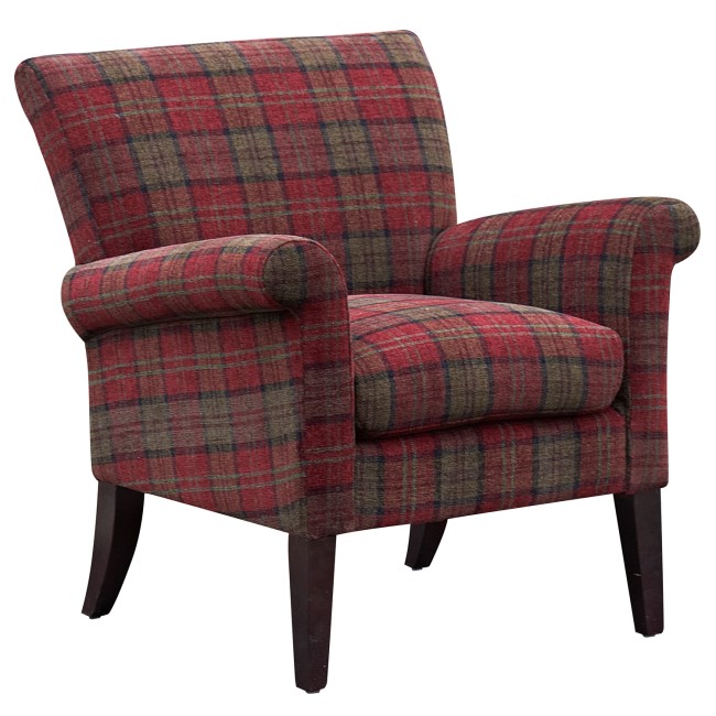 Balmoral Accent Chair in Red Tartan Check Fabric
