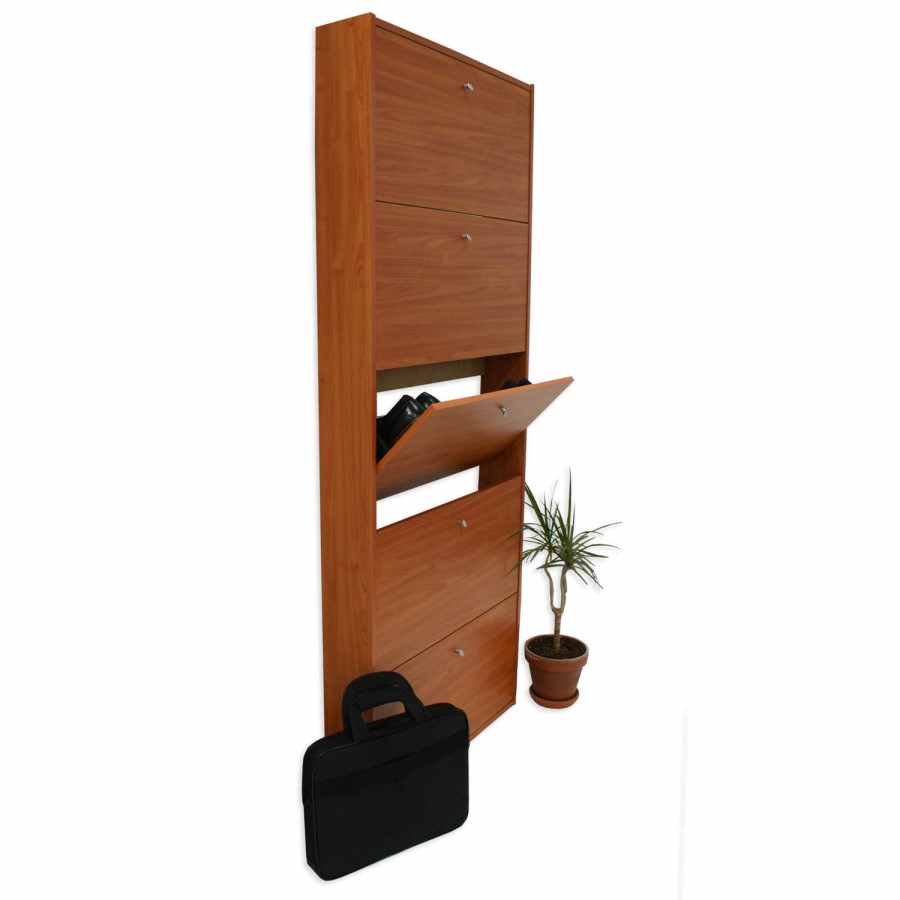 Billi Mercury 5 Tier Shoe Cabinet in Cherry - 15 Pairs