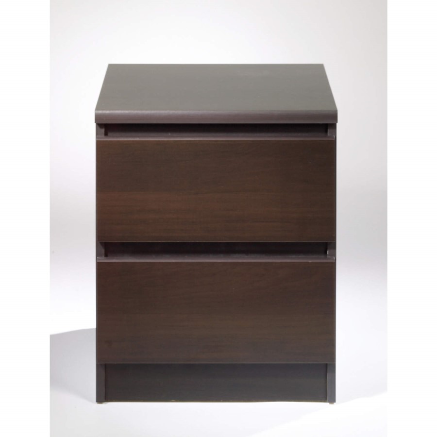 Billi Mia 2 Drawer Bedside Table In Coffee 