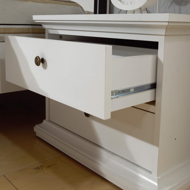 Paris 2 Drawer Bedside Table in White