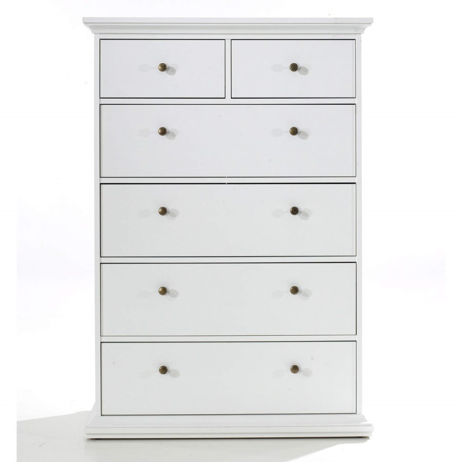 Paris 4+2 Chest of Drawers in White
