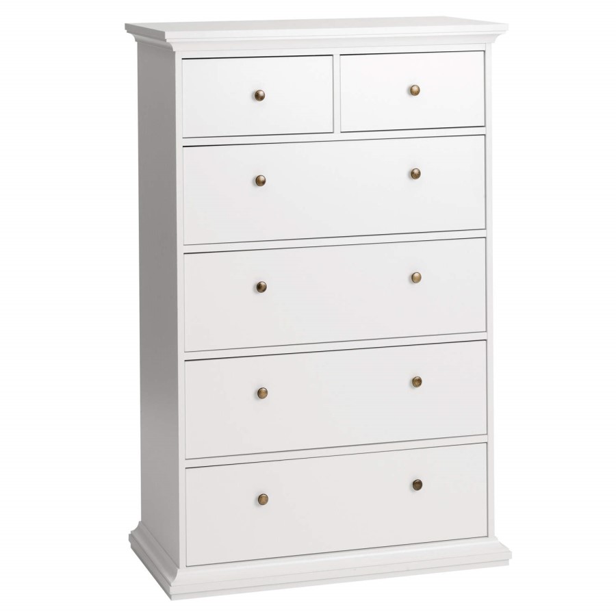 Paris 4+2 Chest of Drawers in White