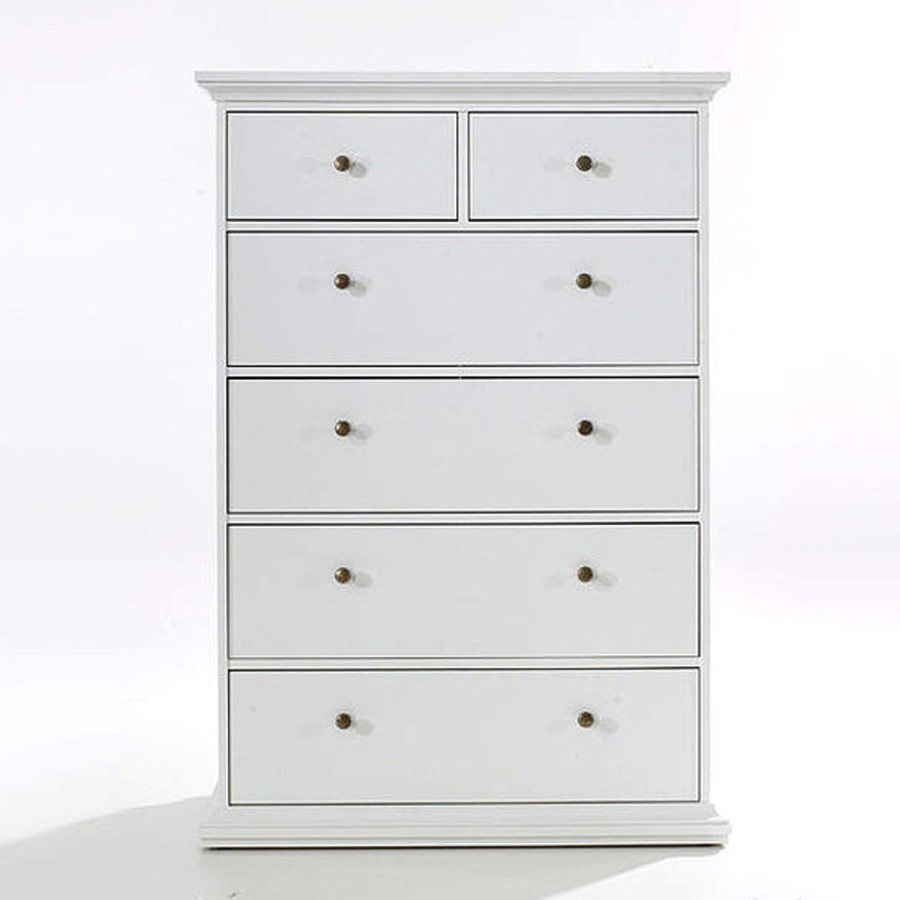 Paris 4+2 Chest of Drawers in White