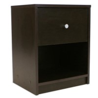 Billi June 1 Drawer Bedside Table in Coffee