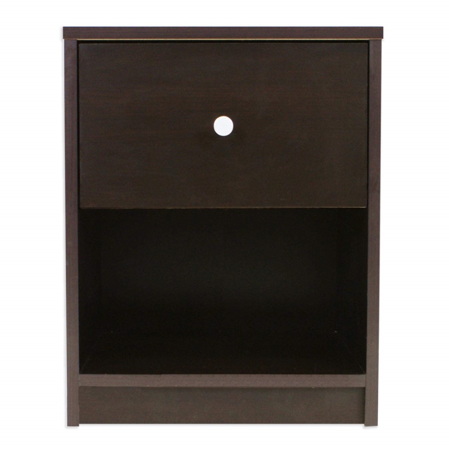 Billi June 1 Drawer Bedside Table in Coffee