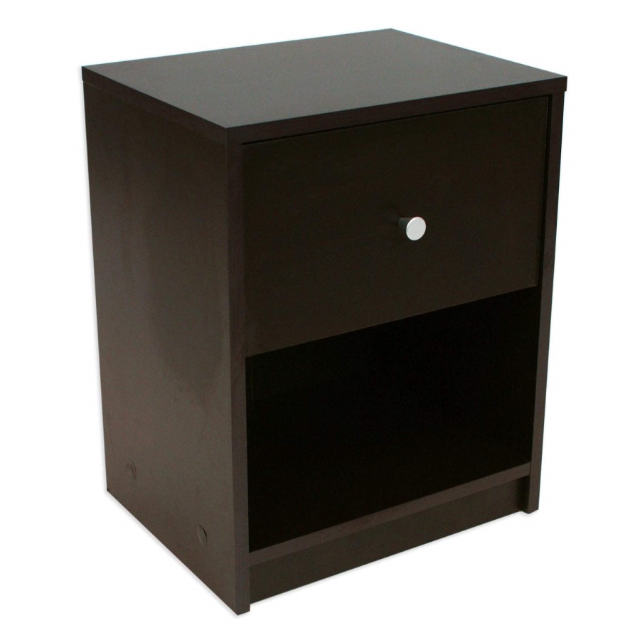 Billi June 1 Drawer Bedside Table in Coffee
