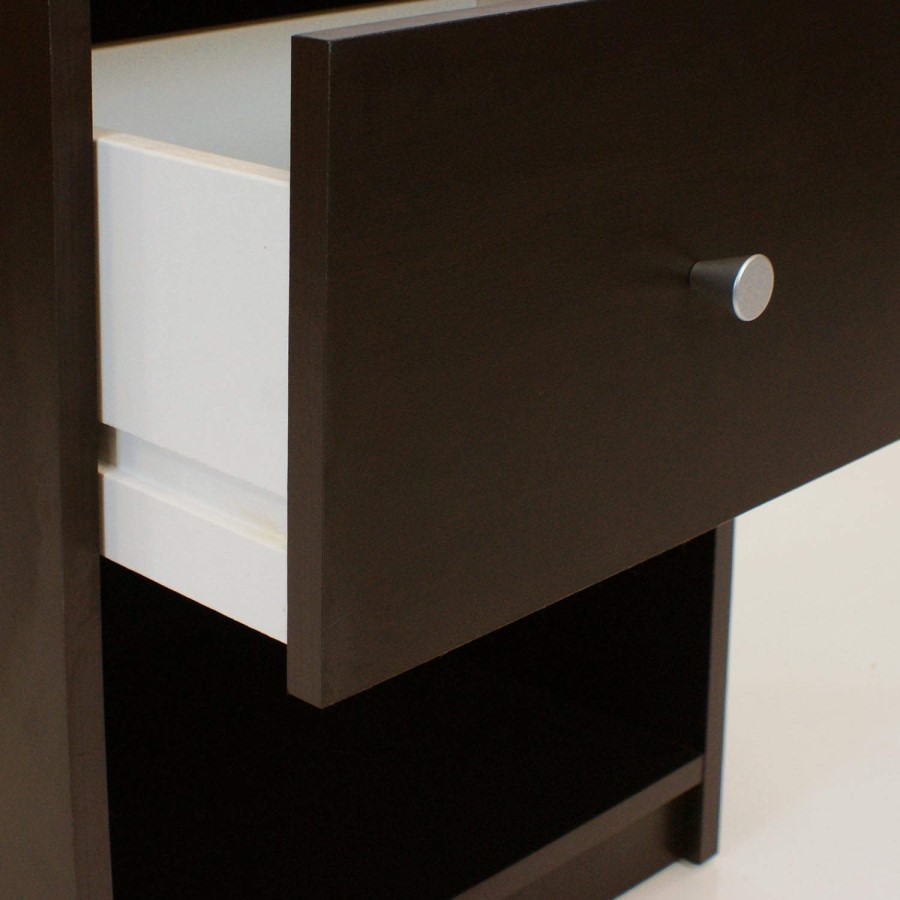 Billi June 1 Drawer Bedside Table in Coffee