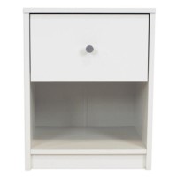 Billi June 1 Drawer Bedside Table in White