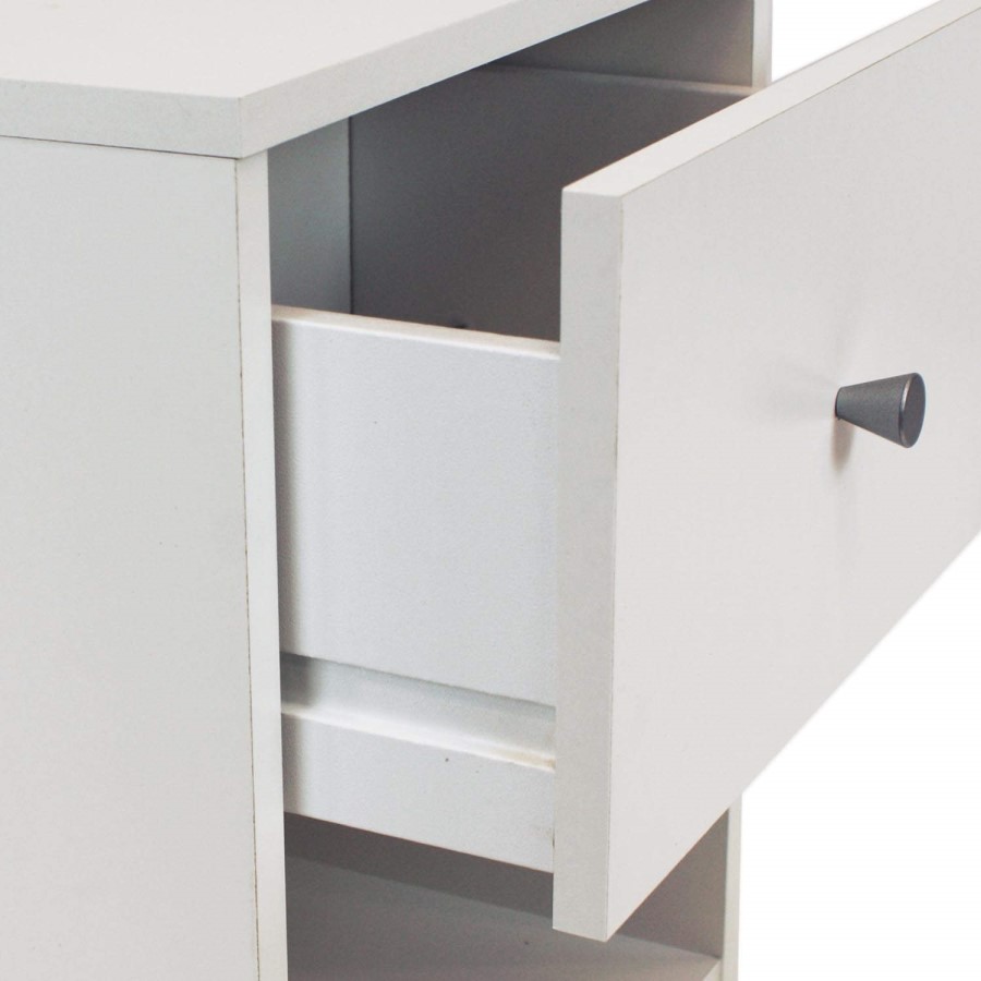 Billi June 1 Drawer Bedside Table in White