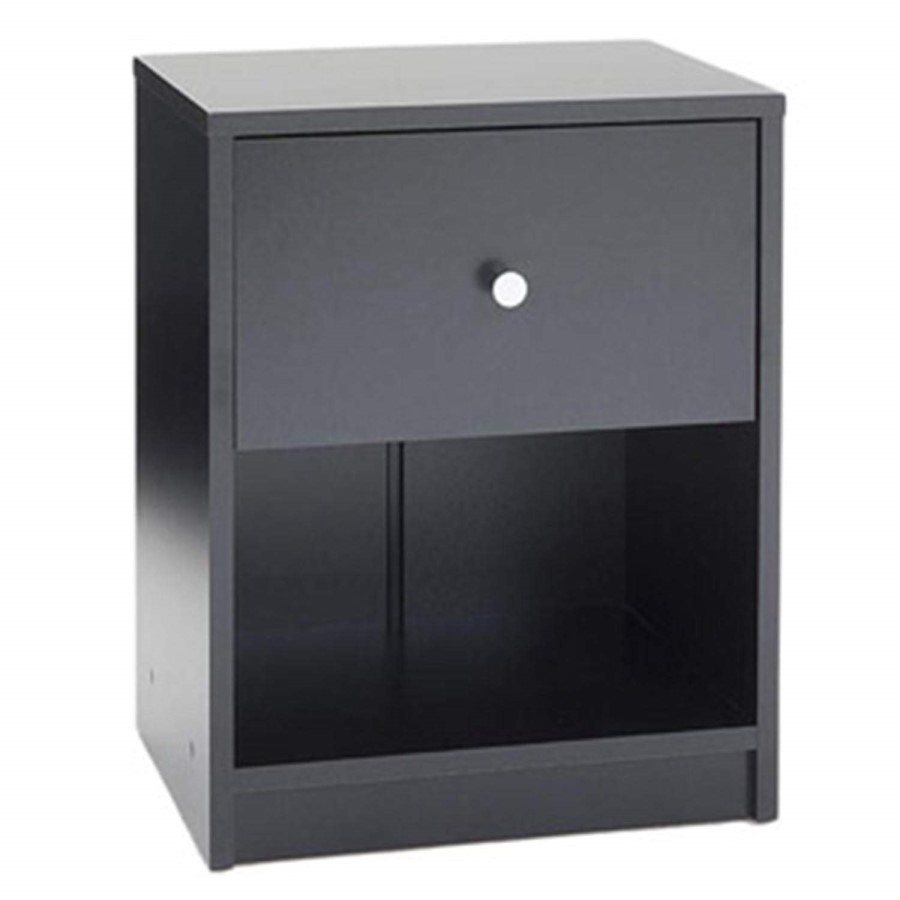 Billi June 1 Drawer Bedside Table In Black
