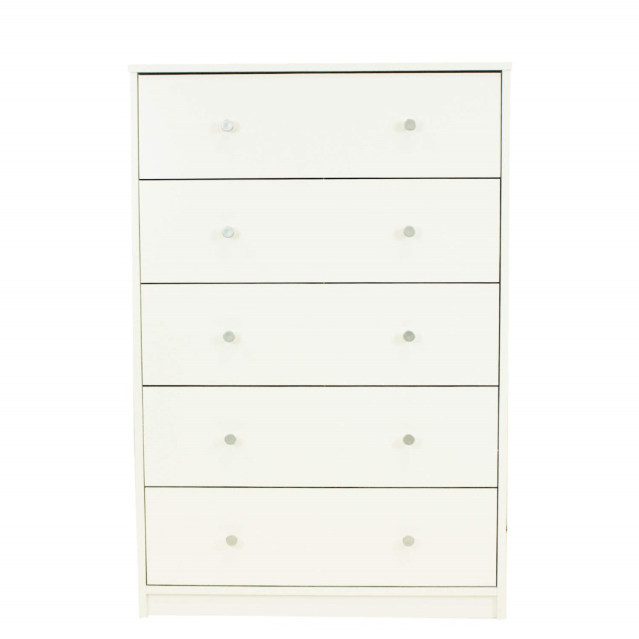 Billi June 5 Drawer Chest In White 