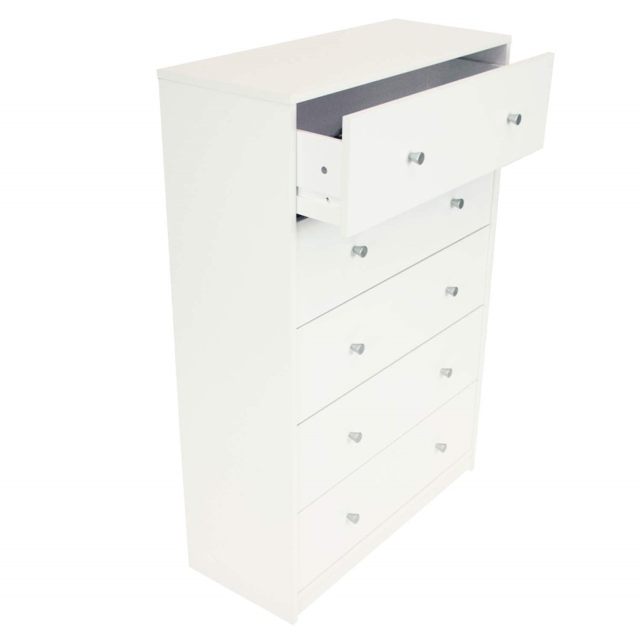 Billi June 5 Drawer Chest In White 