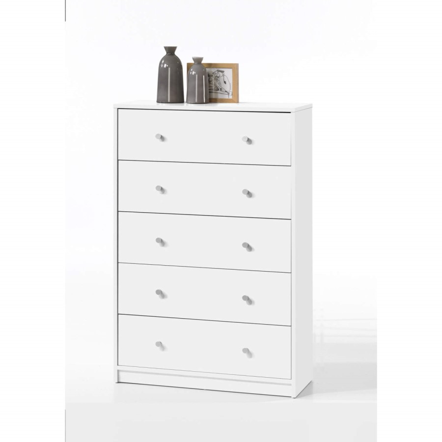 Billi June 5 Drawer Chest In White 