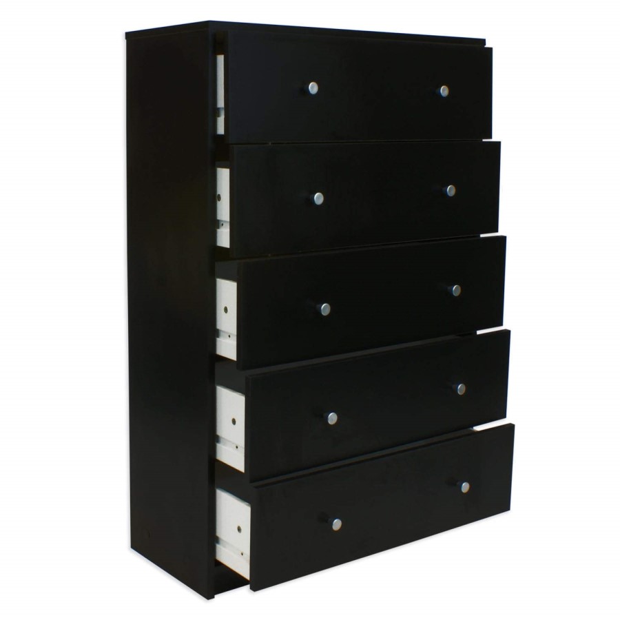 Billi June Large 5 Drawer Chest in Black 