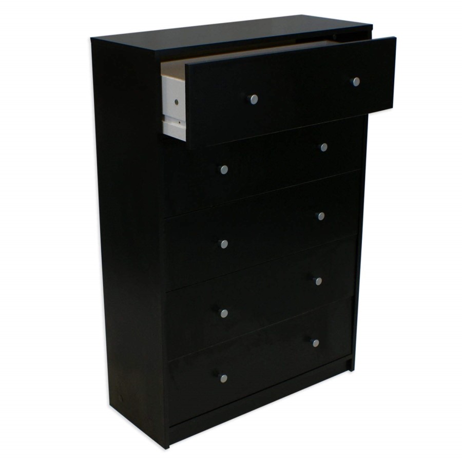 Billi June Large 5 Drawer Chest in Black 