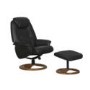 Oslo Bonded Leather Swivel Recliner & Footstool in Chocolate