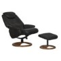 Oslo Bonded Leather Swivel Recliner & Footstool in Chocolate