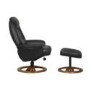 Oslo Bonded Leather Swivel Recliner & Footstool in Chocolate