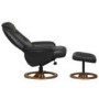 Oslo Bonded Leather Swivel Recliner & Footstool in Chocolate