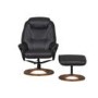 Oslo Bonded Leather Swivel Recliner & Footstool in Chocolate