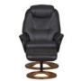 Oslo Bonded Leather Swivel Recliner & Footstool in Chocolate