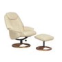 Oslo Bonded Leather Swivel Recliner & Footstool in Cream
