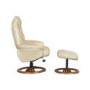 Oslo Bonded Leather Swivel Recliner & Footstool in Cream