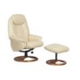 Oslo Bonded Leather Swivel Recliner & Footstool in Cream