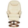 Oslo Bonded Leather Swivel Recliner & Footstool in Cream