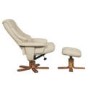 Global Furniture Alliance  Bejing Faux Leather Swivel Recliner & Footstool with Massage in Café Latt