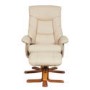 Global Furniture Alliance  Bejing Faux Leather Swivel Recliner & Footstool with Massage in Café Latt