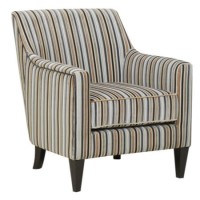 Bloomsbury Fabric Accent Chair in Silver Stripe