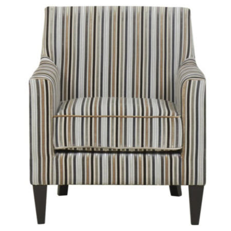 Bloomsbury Fabric Accent Chair in Silver Stripe