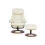 York Bonded Leather Swivel Recliner & Footstool in Cream