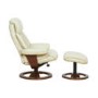 York Bonded Leather Swivel Recliner & Footstool in Cream